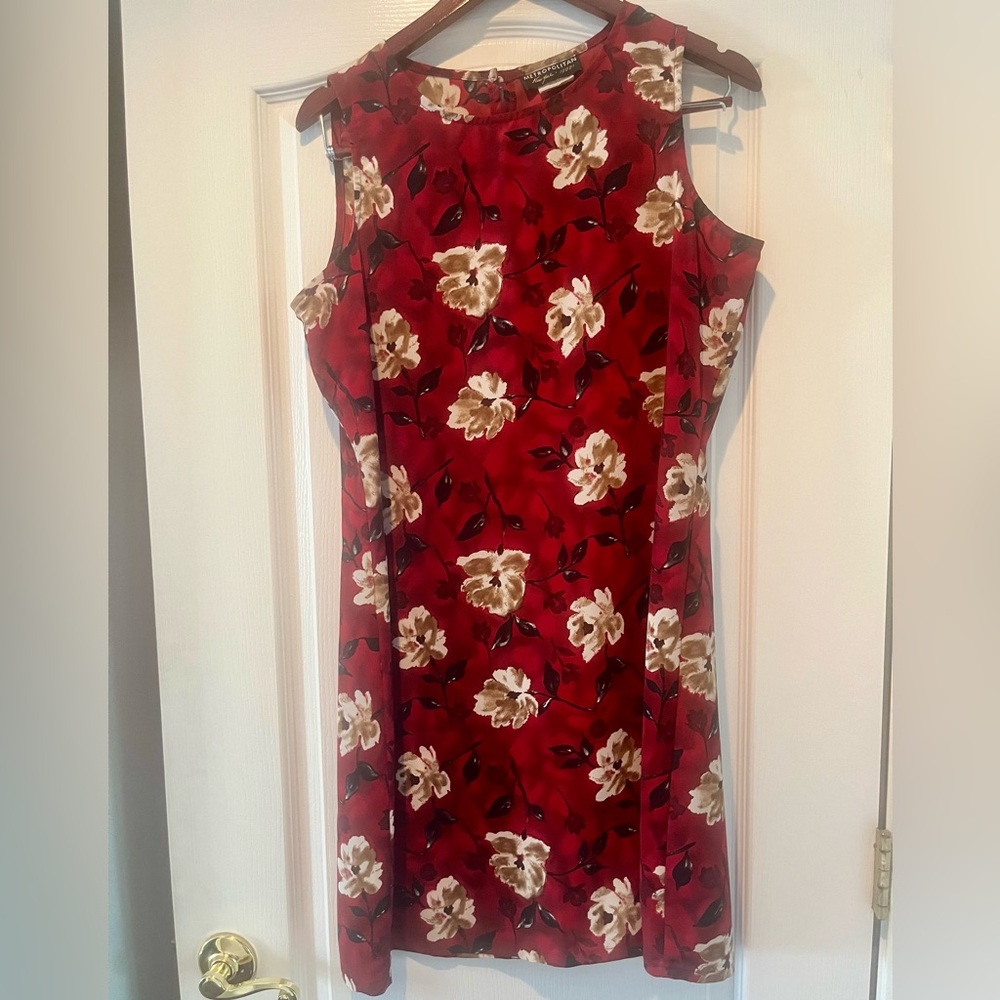 Red Floral Sleeveless Dress